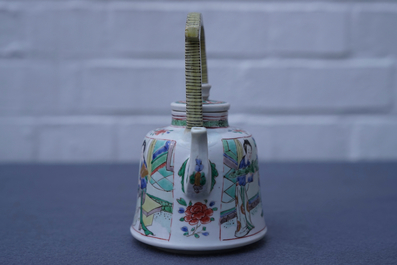 A fine Chinese famille verte teapot and cover, Kangxi